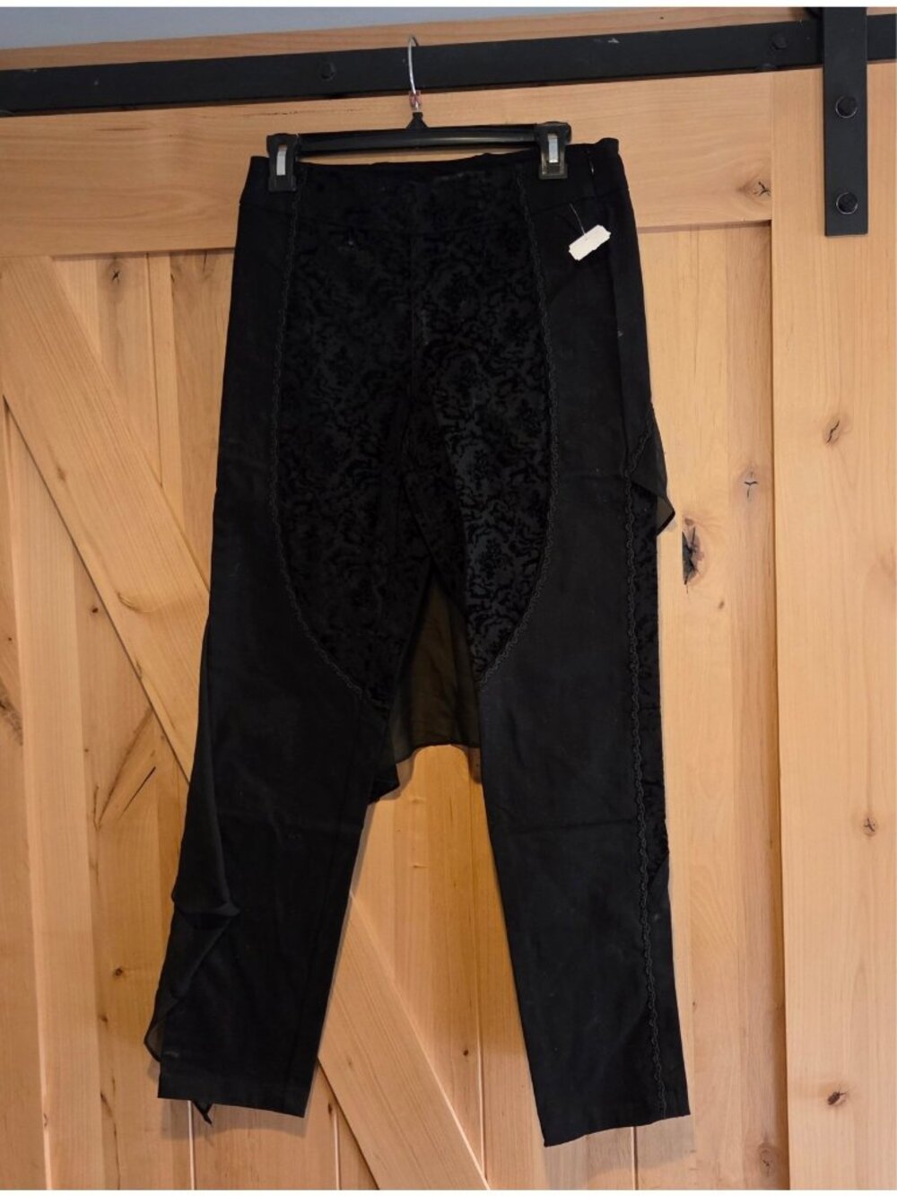 New! Punk Rave Women Sz S Gothic Half Skirt Pants Steampunk Rock Velvet Burnout